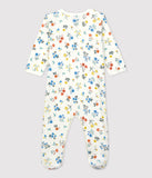 Petit Bateau pyjama bébé imprimé fleuri en coton blanc MARSHMALLOW/blanc MULTICO A03Q201