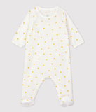 Petit Bateau pyjama bébé en coton biologique blanc MARSHMALLOW/ ORGE A03TH01
