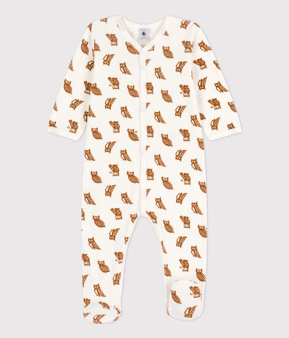 Petit Bateau Pyjama bébé en velours Hiboux A056V