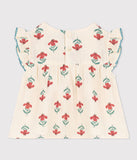 Petit Bateau blouse manches courtes en gaze de coton imprimé blanc AVALANCHE/MULTICO A06VE 01