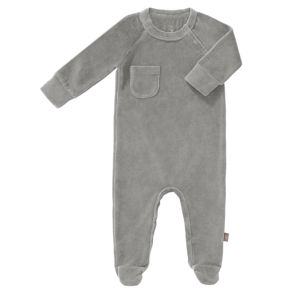 FRESK Pyjama velours avec pieds Paloma gris 6-12 mois VC110-12