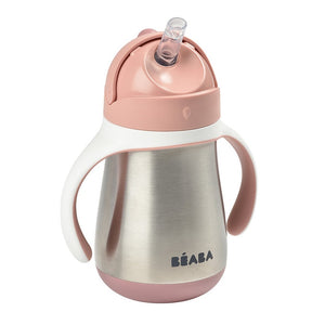 Béaba tasse paille inox 250ml Rose 913482