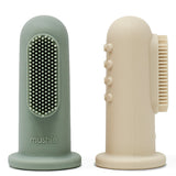 Mushie Brosse à dents à doigts (Shifting Sand/Cambridge Blue) 70.013.04