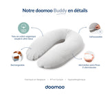 Doomoo grand coussin multi-usages buddy chiné anthracite B12