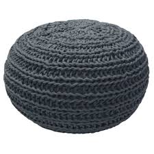 Overseas Pouf Tricot anthracite PF3050BA